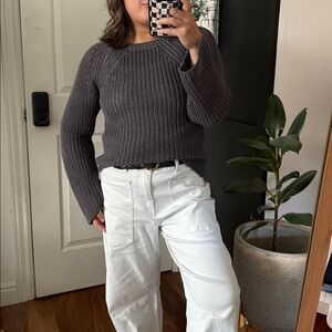 INIS MEAIN 100% linen Fisherman Crew Neck. M